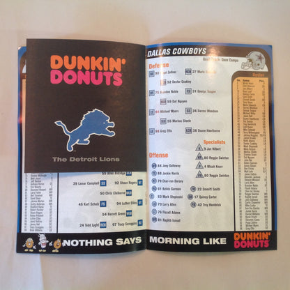 Vintage January 6 2002 Detroit Lions Presents: Kickoff Playbook Pontiac Silverdome 1975-2001 Lions Vs. Dallas Cowboys