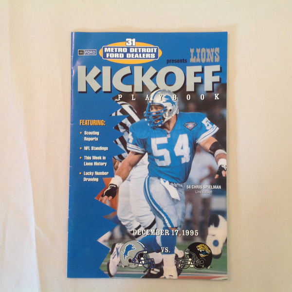 Vintage December 17 1995 Detroit Lions Presents: Kickoff Playbook Lions Vs. Jacksonville Jaguars
