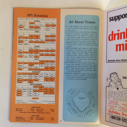 Vintage Official 1971 Detroit Tigers Yearbook