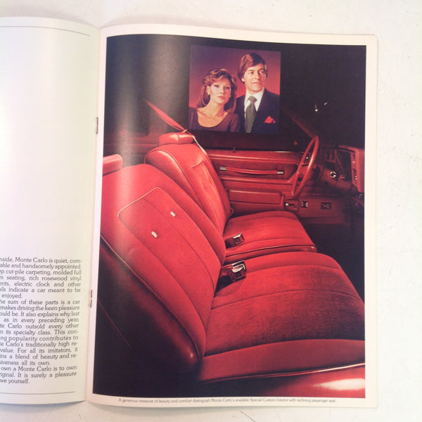 Vintage 1977 Chevrolet Monte Carlo Informational Sales Brochure Color Photo Cars