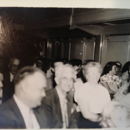 Vintage Mid Century B&W Photo SS South American Cruise Show Faces of the Crowd