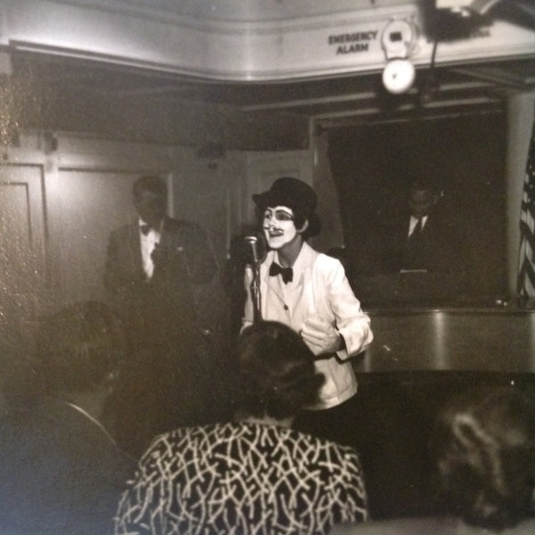 Vintage Mid Century B&W Photo SS South American Cruise Show Crooner in Whiteface