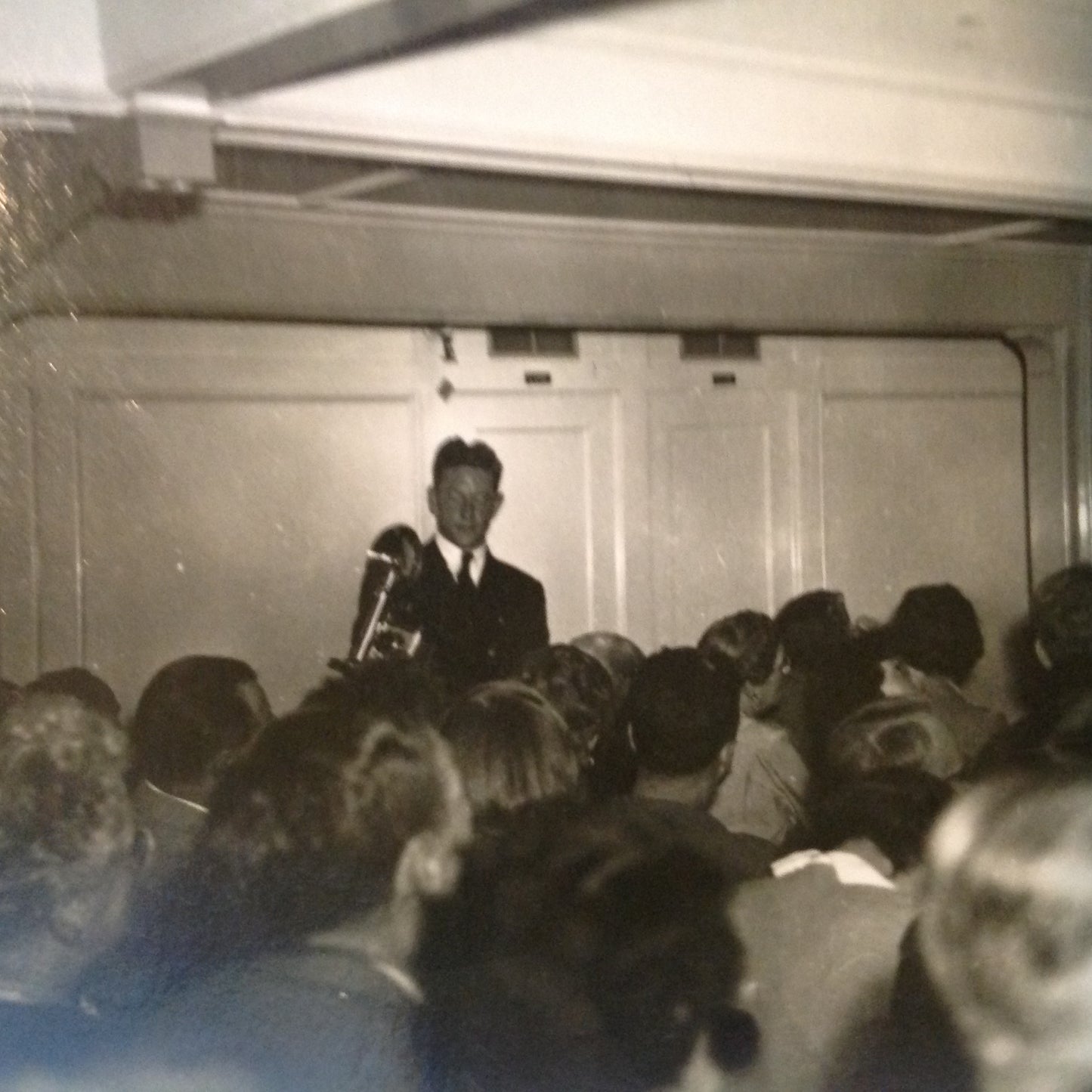 Vintage Mid Century B&W Photo SS South American Cruise Show Ship's Photog in the Wings