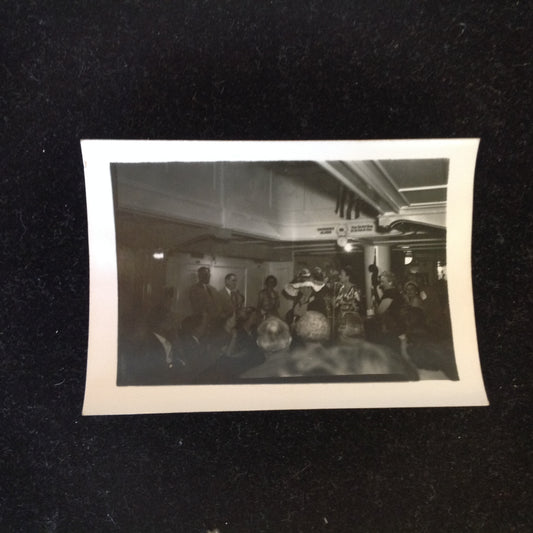 Vintage Mid Century B&W Photo SS South American Cruise Show Lady with Ridiculous Hat