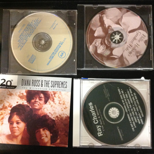 4 Disc SET BARGAIN CDs Diana Ross Supremes Billie Holiday Ray Charles Righteous Brothers Motown Greatest Hits Unchained Melody