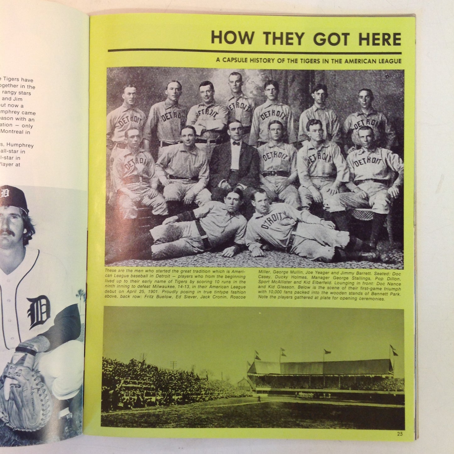 Vintage Official 1975 Detroit Tigers Yearbook 75th Season