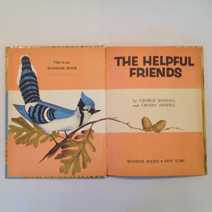 Vintage 1955 Children's Hardcover Picture Book The Helpful Friends George Bonsall Crosby Newell Wonder Books First Edition