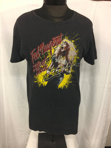 Vintage 1979 Ted Nugent State Of Shock Concert Shirt Live Cobo Hall Detroit Rock Music
