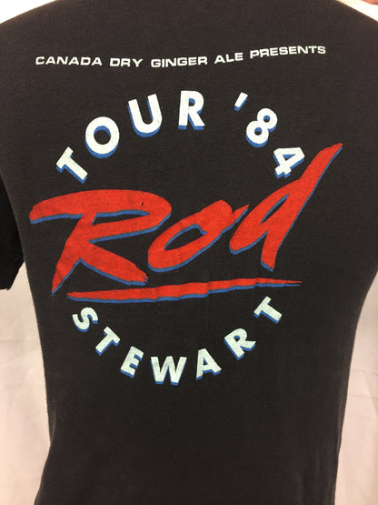 Vintage 1984 Rod Stewart Camouflage Tour Concert Shirt Rock Music