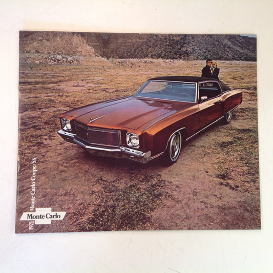 Vintage 1970 Chevrolet 1971 Monte Carlo Informational Sales Brochure Coupe SS