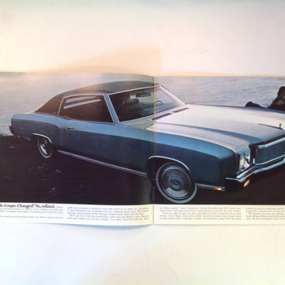 Vintage 1970 Chevrolet 1971 Monte Carlo Informational Sales Brochure Coupe SS