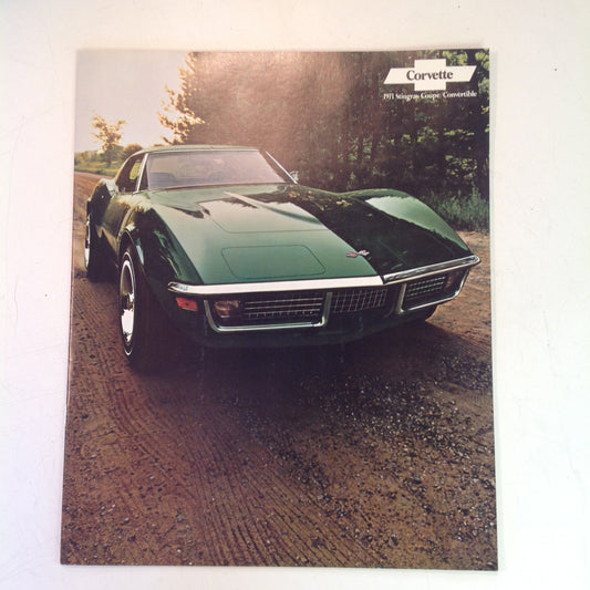 Vintage 1970 Chevrolet 1971 Corvette Informational Sales Brochure Stingray Coupe