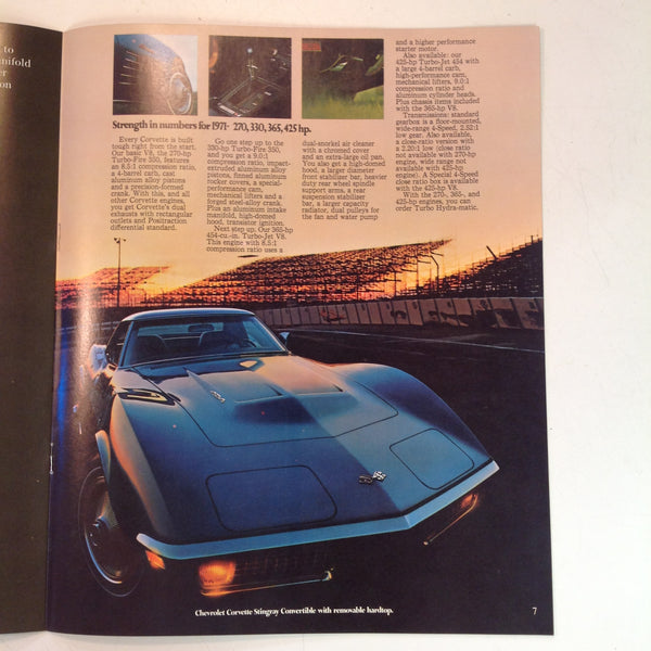Vintage 1970 Chevrolet 1971 Corvette Informational Sales Brochure Stingray Coupe