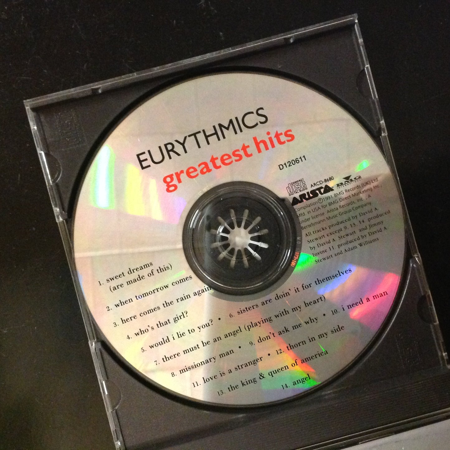 CD Eurythmics Greatest Hits Compilation 1991 ARCD-8680 Arista