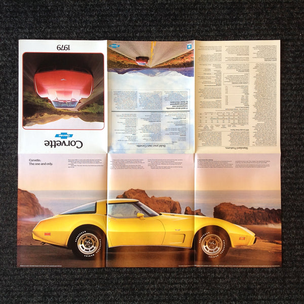 Vintage 1978 Chevrolet 1979 Corvette Informational Sales Brochure Foldout Poster
