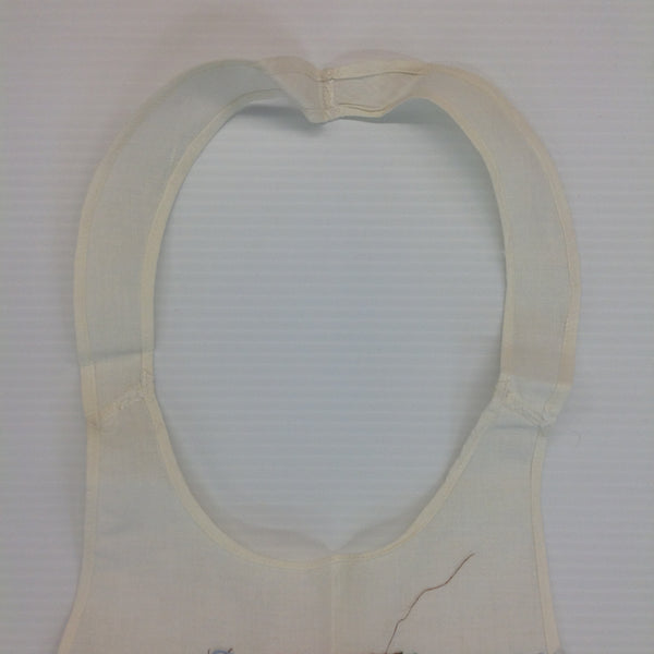 Vintage 1960's White Organza Apron with Embroidered Flowers and Maiden
