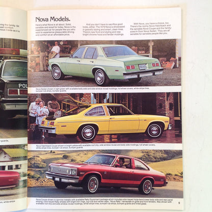 Vintage 1978 Chevrolet 1979 Nova Informational Sales Brochure Foldout Poster GM