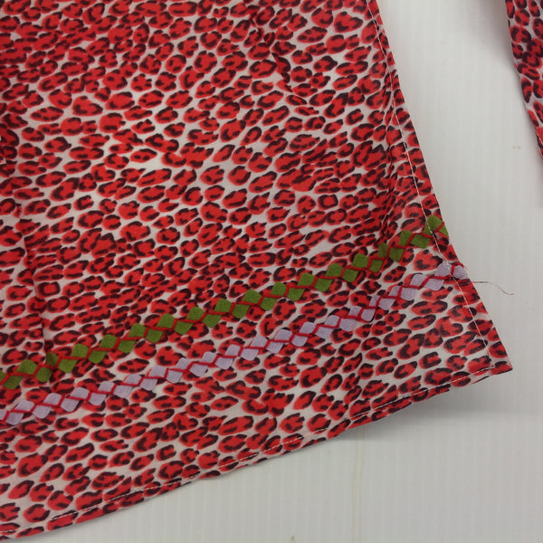Vintage 1960's Red Leopard Print Organza Apron