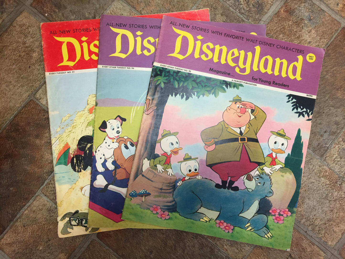 Vintage 1972 Disneyland Magazines LOT 6  Mowgli Mickey Mouse Characters