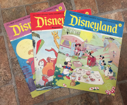 Vintage 1972 Disneyland Magazines LOT 6  Mowgli Mickey Mouse Characters