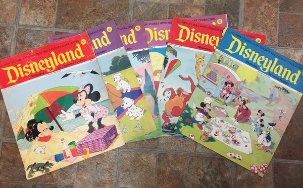 Vintage 1972 Disneyland Magazines LOT 6  Mowgli Mickey Mouse Characters