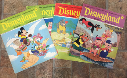 Vintage 1972 Disneyland Magazines LOT 6  Pinocchio Mickey Mouse Characters